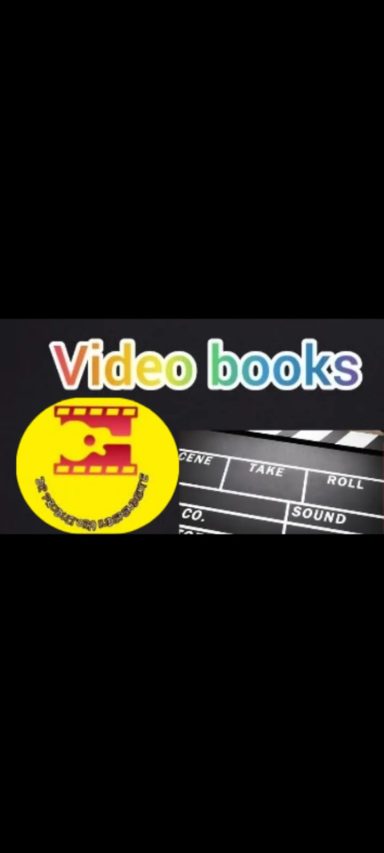 Texto colorido que dice "Video books" con un emoticono sonriente en el fondo.